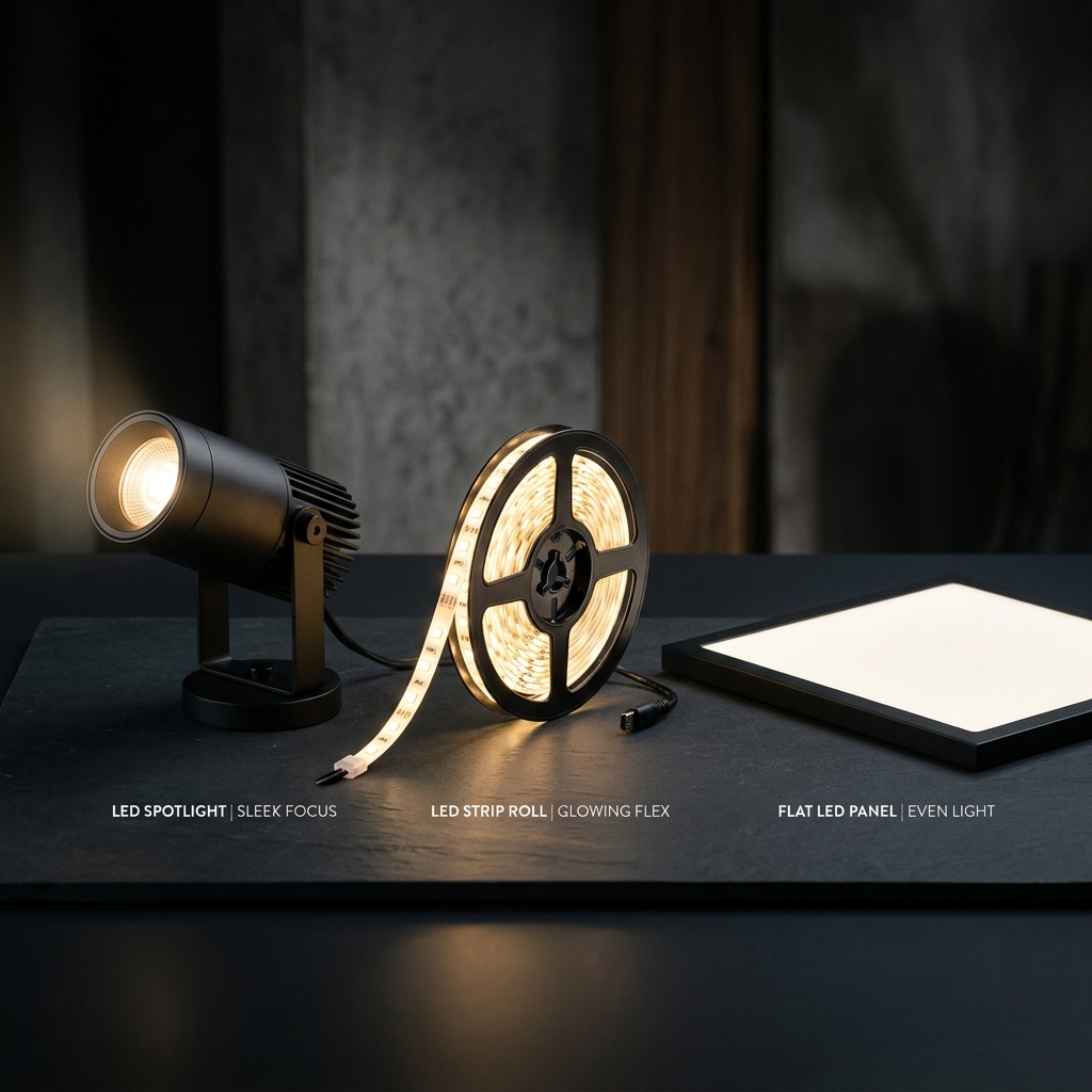 The Difference Between Various Types of LED Lighting (Spotlights, Strips, and Panels)